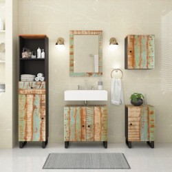 vidaXL Conjunto de muebles de baño 5 piezas madera maciza reciclada