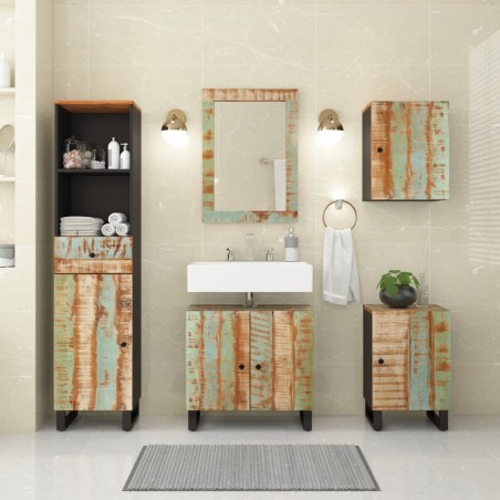 vidaXL Conjunto de muebles de baño 5 piezas madera maciza reciclada