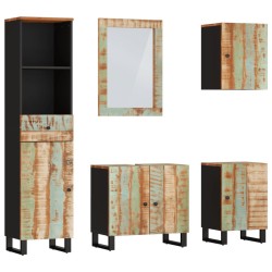 vidaXL Conjunto de muebles de baño 5 piezas madera maciza reciclada