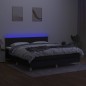 vidaXL Cama box spring con colchón LED tela negro 180x200 cm vidaXL Cama box spring con colchón LED tela negro 180x200 cm
