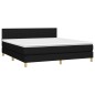 vidaXL Cama box spring con colchón LED tela negro 180x200 cm vidaXL Cama box spring con colchón LED tela negro 180x200 cm