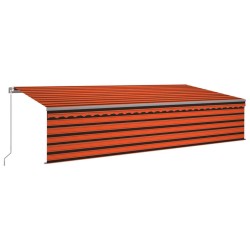 vidaXL Toldo retráctil manual con persiana naranja y marrón 6x3 m