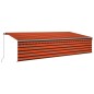 vidaXL Toldo retráctil manual con persiana naranja y marrón 6x3 m vidaXL Toldo retráctil manual con persiana naranja y marrón 6x3 m