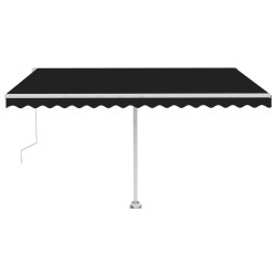 vidaXL Toldo automático LED sensor de viento gris antracita 400x350 cm
