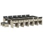 vidaXL Set comedor jardín y cojines 17 pzas ratán sintético gris claro vidaXL Set comedor jardín y cojines 17 pzas ratán sintético gris claro