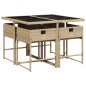 vidaXL Set comedor de jardín 5 pzas con cojines ratán sintético beige vidaXL Set comedor de jardín 5 pzas con cojines ratán sintético beige