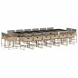 vidaXL Set comedor de jardín 17 pzas con cojines ratán sintético beige vidaXL Set comedor de jardín 17 pzas con cojines ratán sintético beige