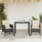 vidaXL Set comedor de jardín 3 pzas con cojines ratán sintético negro vidaXL Set comedor de jardín 3 pzas con cojines ratán sintético negro
