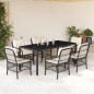 vidaXL Set de comedor de jardín 7 pzas y cojines ratán sintético negro