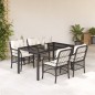 vidaXL Set de muebles jardín 5 pzas con cojines ratán sintético negro vidaXL Set de muebles jardín 5 pzas con cojines ratán sintético negro