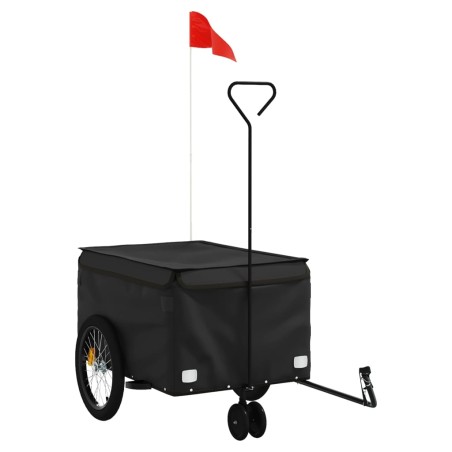 vidaXL Remolque para bicicleta hierro negro 30 kg