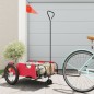 vidaXL Remolque para bicicletas hierro y tela Oxford rojo vidaXL Remolque para bicicletas hierro y tela Oxford rojo