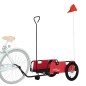 vidaXL Remolque para bicicletas hierro y tela Oxford rojo vidaXL Remolque para bicicletas hierro y tela Oxford rojo