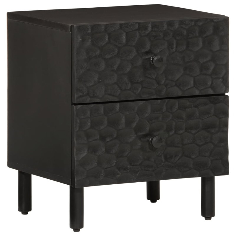 vidaXL Mesita de noche de madera maciza de mango negra 40x33x46 cm vidaXL Mesita de noche de madera maciza de mango negra 40x33x46 cm