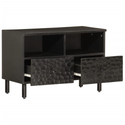 vidaXL Mueble de TV madera maciza de mango negro 70x33x46 cm
