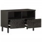 vidaXL Mueble de TV madera maciza de mango negro 70x33x46 cm