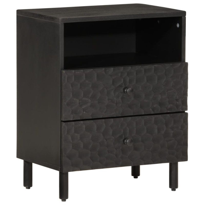 vidaXL Mesita de noche madera maciza de mango negra 50x33x60 cm vidaXL Mesita de noche madera maciza de mango negra 50x33x60 cm