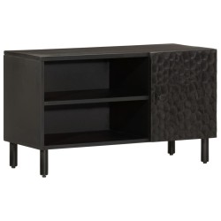 vidaXL Mueble de TV madera maciza de mango negro 80x31x46 cm
