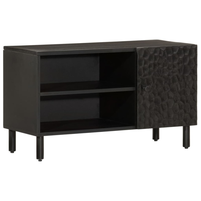 vidaXL Mueble de TV madera maciza de mango negro 80x31x46 cm vidaXL Mueble de TV madera maciza de mango negro 80x31x46 cm