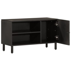 vidaXL Mueble de TV madera maciza de mango negro 80x31x46 cm