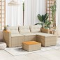 vidaXL Juego de sofás de jardín con cojines beige 3 pzas ratán PE vidaXL Juego de sofás de jardín con cojines beige 3 pzas ratán PE