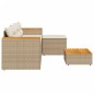 vidaXL Juego de sofás de jardín con cojines beige 3 pzas ratán PE vidaXL Juego de sofás de jardín con cojines beige 3 pzas ratán PE