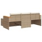 vidaXL Juego de sofás de jardín con cojines beige 3 pzas ratán PE vidaXL Juego de sofás de jardín con cojines beige 3 pzas ratán PE