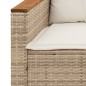 vidaXL Juego de sofás de jardín con cojines beige 3 pzas ratán PE vidaXL Juego de sofás de jardín con cojines beige 3 pzas ratán PE