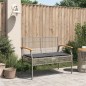 vidaXL Banco de jardín con cojín ratán sintético gris y madera acacia vidaXL Banco de jardín con cojín ratán sintético gris y madera acacia