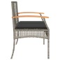 vidaXL Banco de jardín con cojín ratán sintético gris y madera acacia vidaXL Banco de jardín con cojín ratán sintético gris y madera acacia