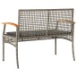 vidaXL Banco de jardín con cojín ratán sintético gris y madera acacia vidaXL Banco de jardín con cojín ratán sintético gris y madera acacia