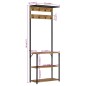 vidaXL Perchero con zapatero madera maciza mango rugosa 68x30x182 cm
