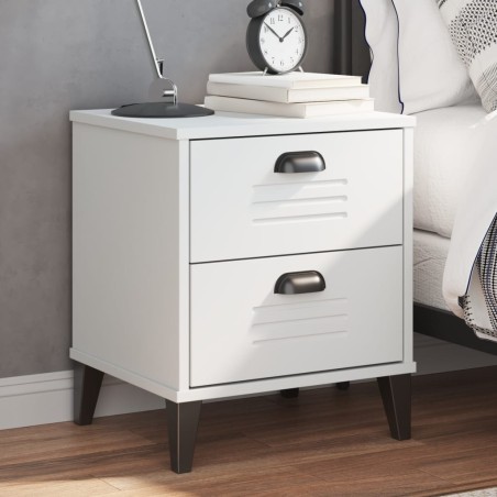 vidaXL Mesita de noche VIKEN madera maciza de pino blanca