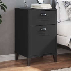 vidaXL Mesita de noche VIKEN madera maciza de pino negra