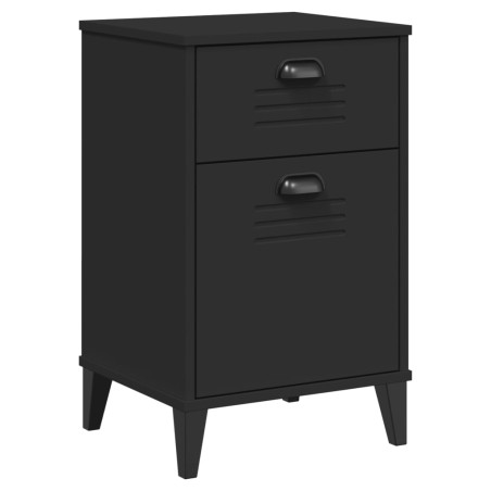 vidaXL Mesita de noche VIKEN madera maciza de pino negra
