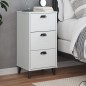 vidaXL Mesita de noche VIKEN madera maciza de pino blanca