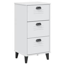 vidaXL Mesita de noche VIKEN madera maciza de pino blanca