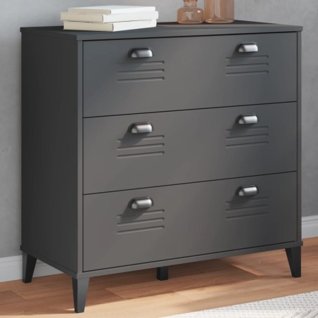 vidaXL Cómoda de cajones VIKEN madera maciza de pino gris antracita