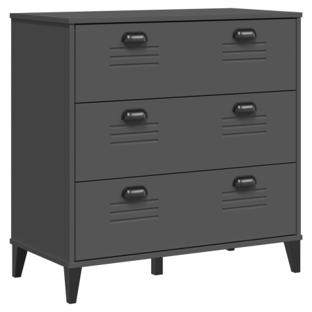 vidaXL Cómoda de cajones VIKEN madera maciza de pino gris antracita