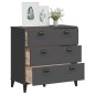 vidaXL Cómoda de cajones VIKEN madera maciza de pino gris antracita vidaXL Cómoda de cajones VIKEN madera maciza de pino gris antracita