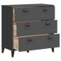 vidaXL Cómoda de cajones VIKEN madera maciza de pino gris antracita vidaXL Cómoda de cajones VIKEN madera maciza de pino gris antracita