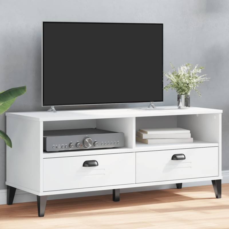 vidaXL Mueble de TV VIKEN madera maciza de pino blanco vidaXL Mueble de TV VIKEN madera maciza de pino blanco