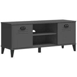 vidaXL Banco zapatero VIKEN madera maciza pino antracita 106x35x45 cm