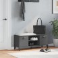 vidaXL Banco zapatero VIKEN madera maciza pino antracita 106x35x45 cm vidaXL Banco zapatero VIKEN madera maciza pino antracita 106x35x45 cm