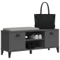 vidaXL Banco zapatero VIKEN madera maciza pino antracita 106x35x45 cm vidaXL Banco zapatero VIKEN madera maciza pino antracita 106x35x45 cm