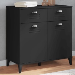 vidaXL Aparador VIKEN madera maciza de pino negro 80x40x80 cm