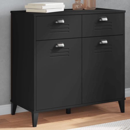 vidaXL Aparador VIKEN madera maciza de pino negro 80x40x80 cm