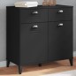 vidaXL Aparador VIKEN madera maciza de pino negro 80x40x80 cm