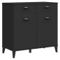 vidaXL Aparador VIKEN madera maciza de pino negro 80x40x80 cm