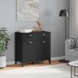 vidaXL Aparador VIKEN madera maciza de pino negro 80x40x80 cm